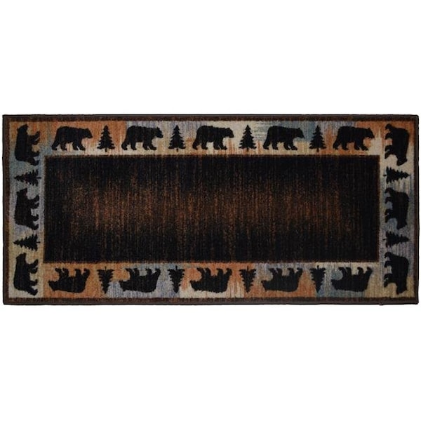 Mayberry Rug CC70563 30X46 30 x 46 in. Cozy Cabin Bear Spear Printed Nylon Kitchen Mat & Rug CC70563 30X46 - main